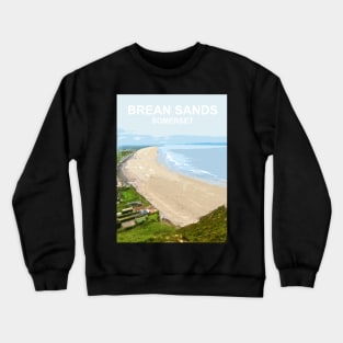 Brean Sands Somerset. Travel poster. Gift. Crewneck Sweatshirt